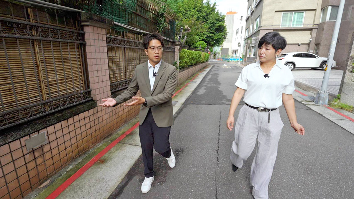 早上七點我們一起走在沈伯洋以前帶女兒去上學的路上，發現「通學路」安全會斷掉。